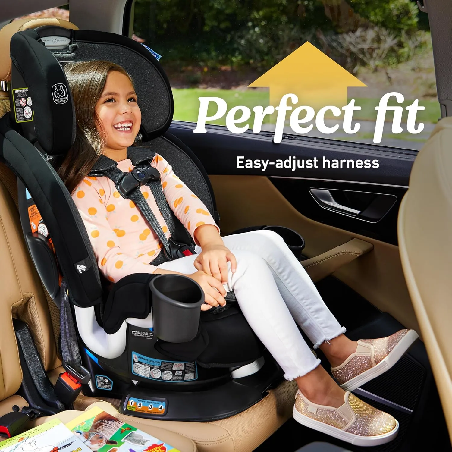 Graco Turn2Me 3-in-1 Rotating Car Seat, Rear Facing, Forward Facing Car Seat, High Back Booster, Lilac Mod