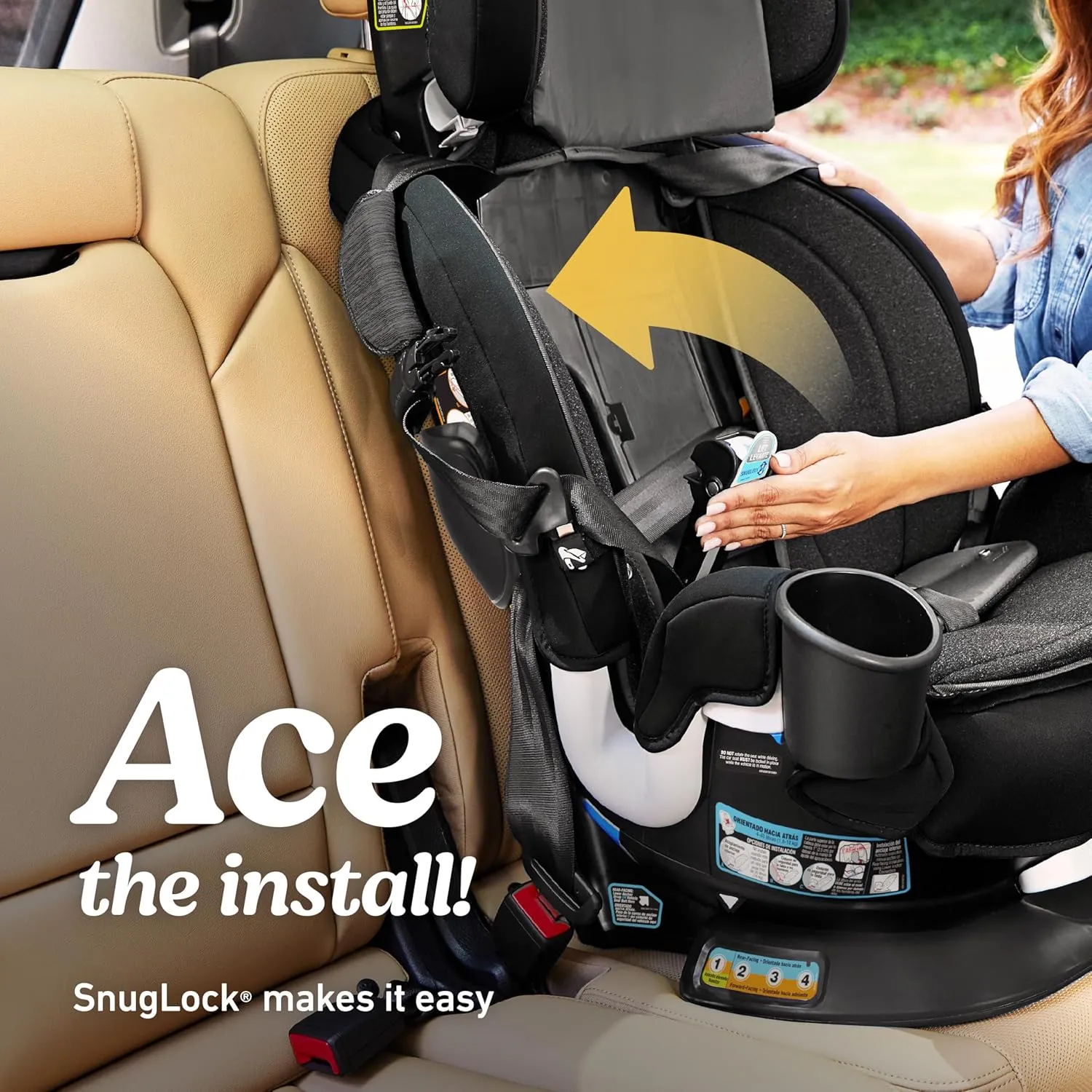 Graco Turn2Me 3-in-1 Rotating Car Seat, Rear Facing, Forward Facing Car Seat, High Back Booster, Lilac Mod