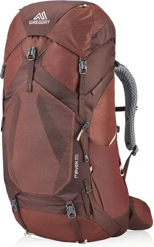 Gregory Maven 55L Women's Backpacking Pack, Breathable Backpanel and Shoulder Harness, Raincover Included, Built-In Hydration Sleeve (Reservoir Not Included), Small/Medium, Rosewood Red