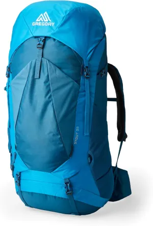 Gregory Stout 55L Unisex Backpacking Pack, Breathable Backpanel, Internal Hydration Sleeve for Water Reservoir (Bladder Not Included), One Size Fits All, Compass Blue