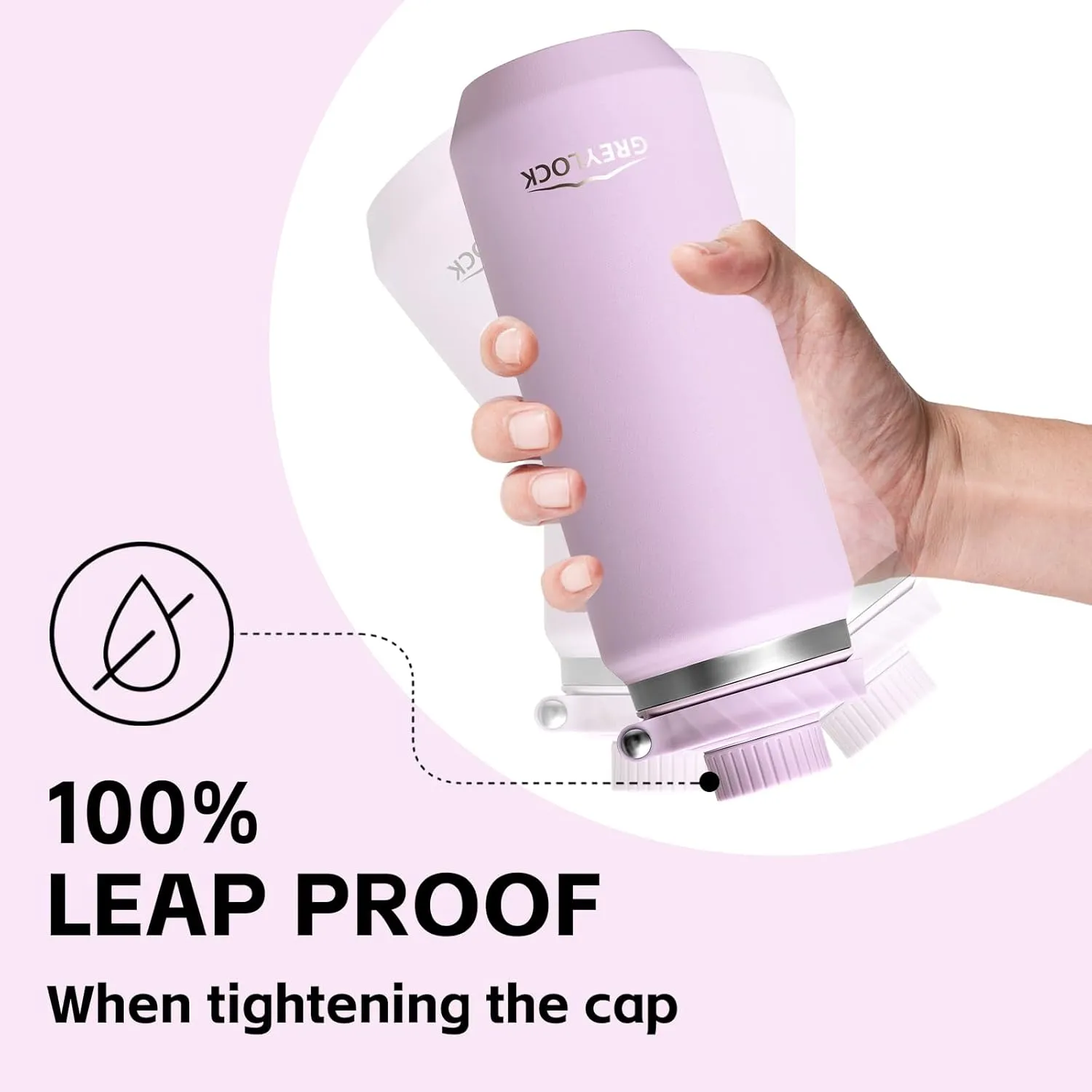 GREYLOCK 32 oz Insulated Water Bottle with Straw Lid, Leakproof Reusable Stainless Steel Vacuum Flask, 24hr Cold & Hot, Carry Handle & Silicone Spout, BPA-Free for Gym, Hiking, Travel, Purple