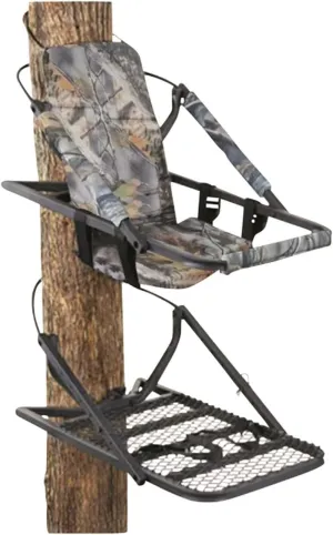 Guide Gear Extreme Deluxe Climbing Tree Stand for Hunting with Seat and Foot Platform, Deer Hunting Accessories Camo