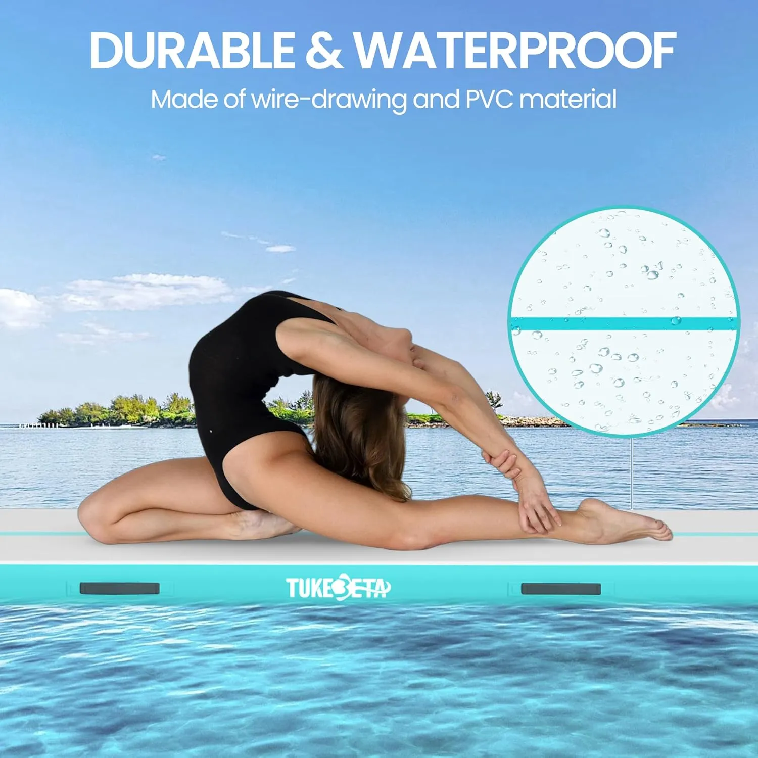 Gymnastic Mats for Home Use Kids Adults, Thickness Inflatable Gymnastics Mat with Electric Pump and Storage Bag, Air Cheer Mat for Training Yoga Cheerleading Gym Outdoor