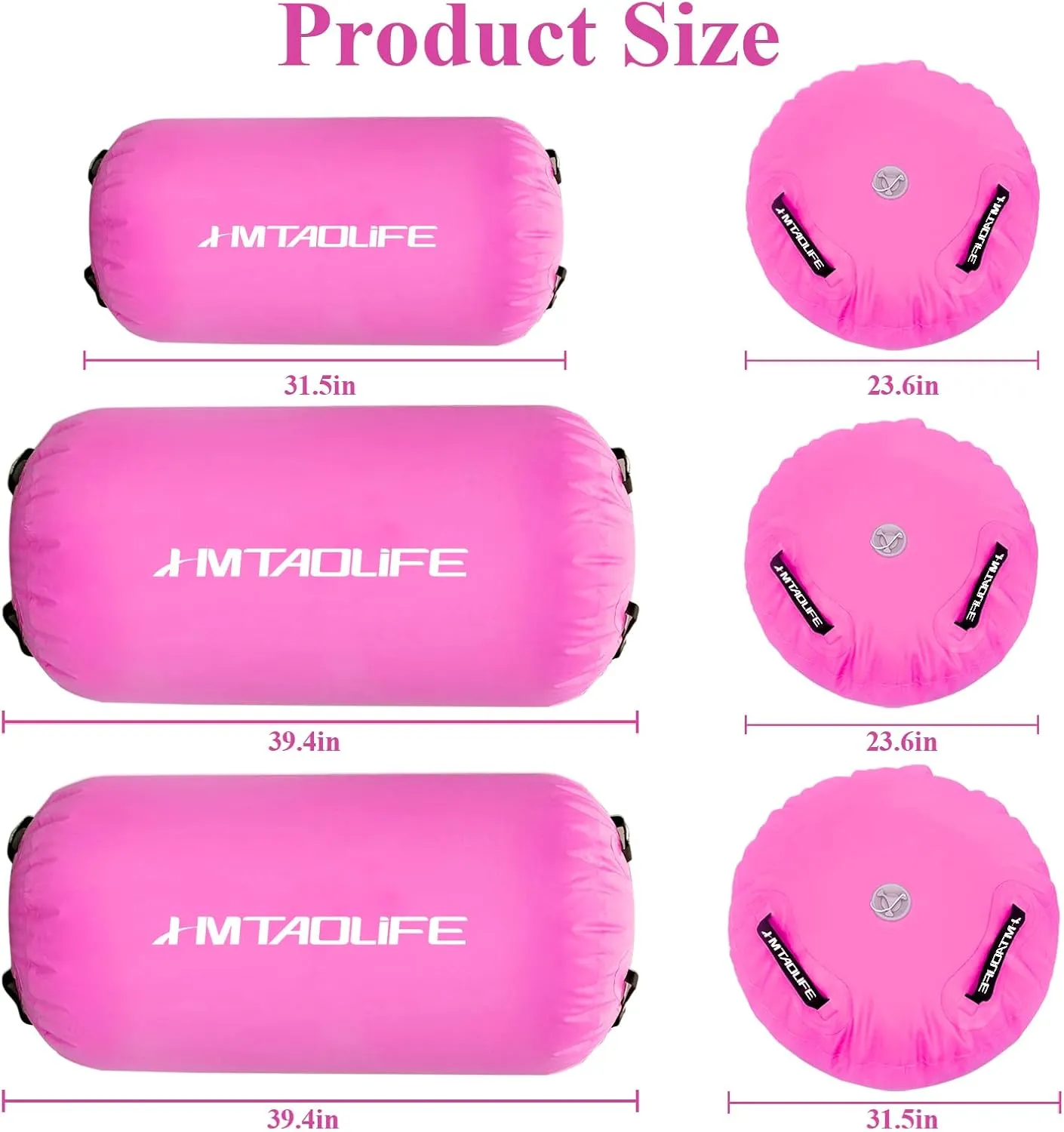 Gymnastics Air Roller Air Barrel, Inflatable Tumble Roller Mat, Air Roller Gymnastics Barrel Kids Back Somersault Backbend Trainer for Yoga Training Cheerleading Home Use