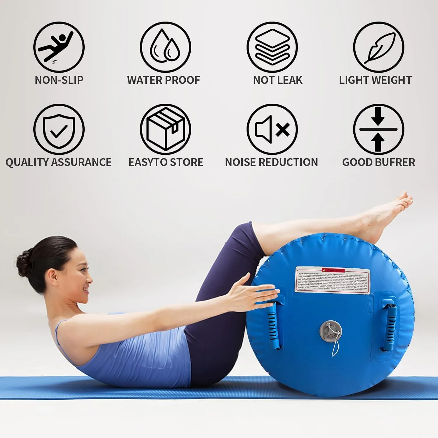 Gymnastics Air Roller Air Barrel Inflatable Tumbling Mat, Tumble Track Backhandspring Mat Gymnastic Equipment with Pump for Yoga Training Cheerleading Home Use
