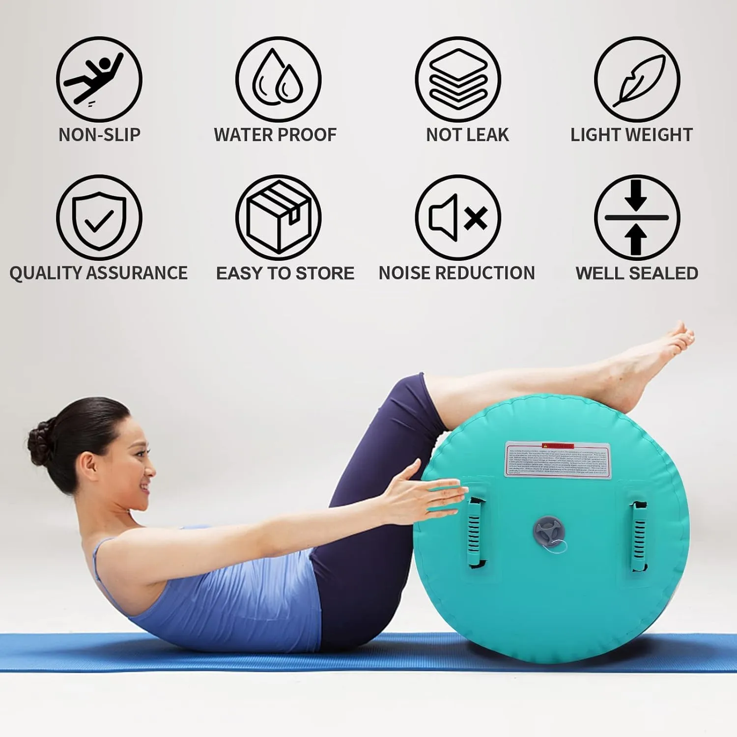 Gymnastics Air Roller Air Barrel Inflatable Tumbling Mat, Tumble Track Backhandspring Mat Gymnastic Equipment with Pump for Yoga Training Cheerleading Home Use