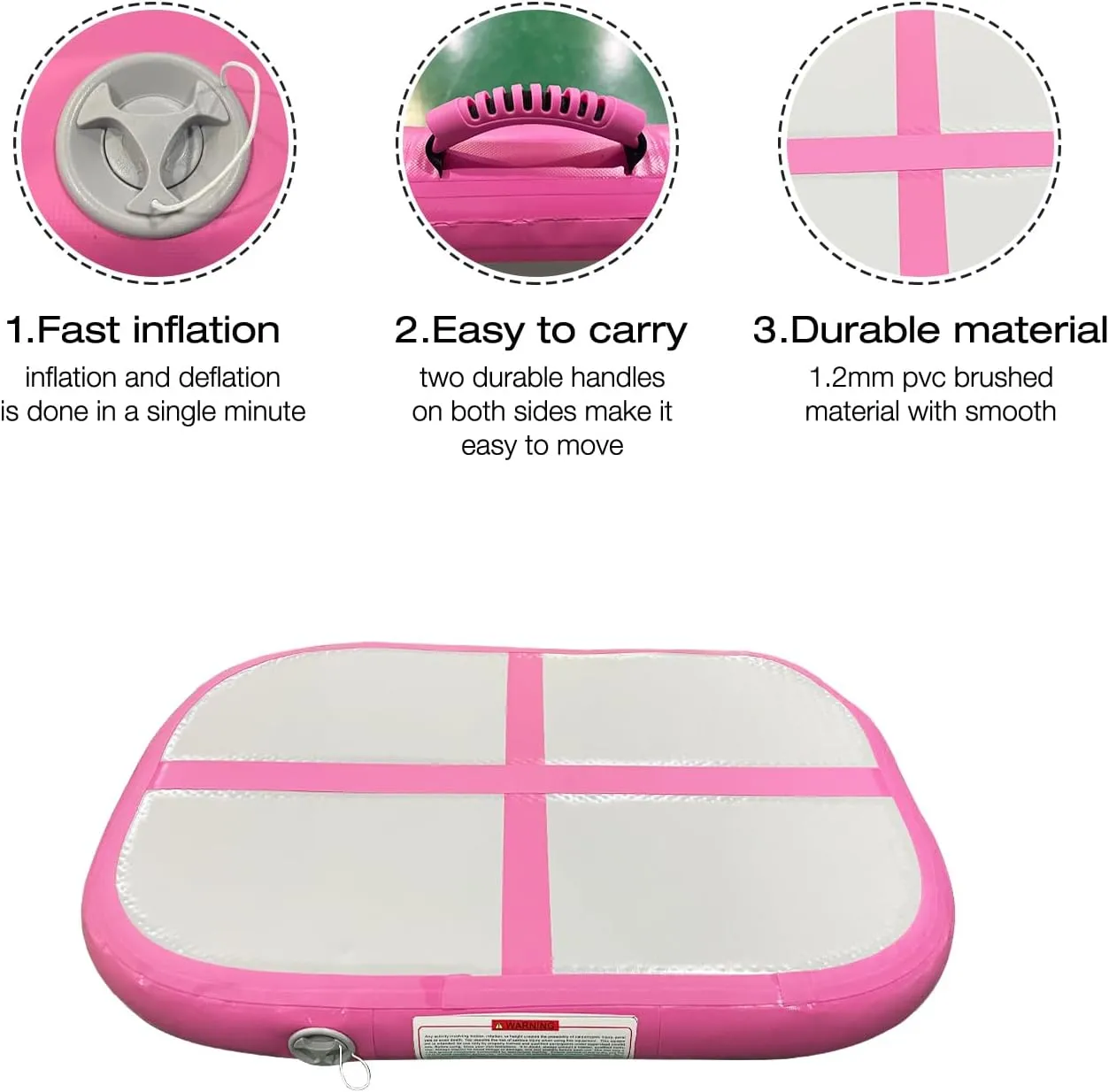 Gymnastics Air Roller Air Barrel Inflatable Tumbling Mat, Tumble Track Backhandspring Mat Gymnastic Equipment with Pump for Yoga Training Cheerleading Home Use