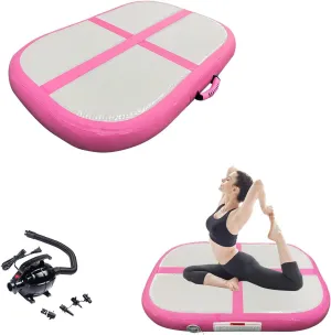Gymnastics Air Roller Air Barrel Inflatable Tumbling Mat, Tumble Track Backhandspring Mat Gymnastic Equipment with Pump for Yoga Training Cheerleading Home Use