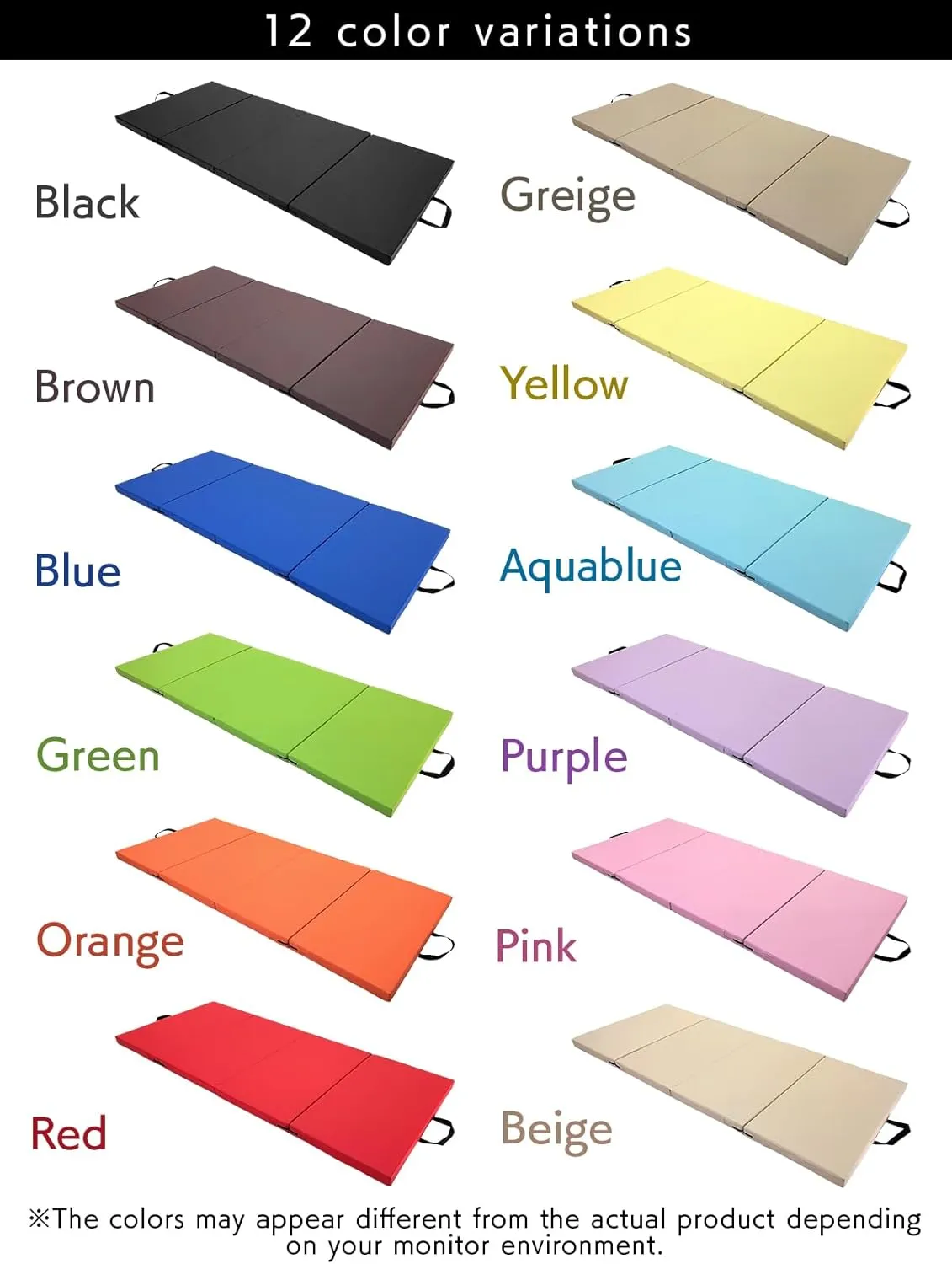 Gymnastics Mat Folding Stretch Mats 71"x31"x2" Exercise Muscle Training Children Play Horizontal Bar Mat Yoga Sports Soundproof Home Use