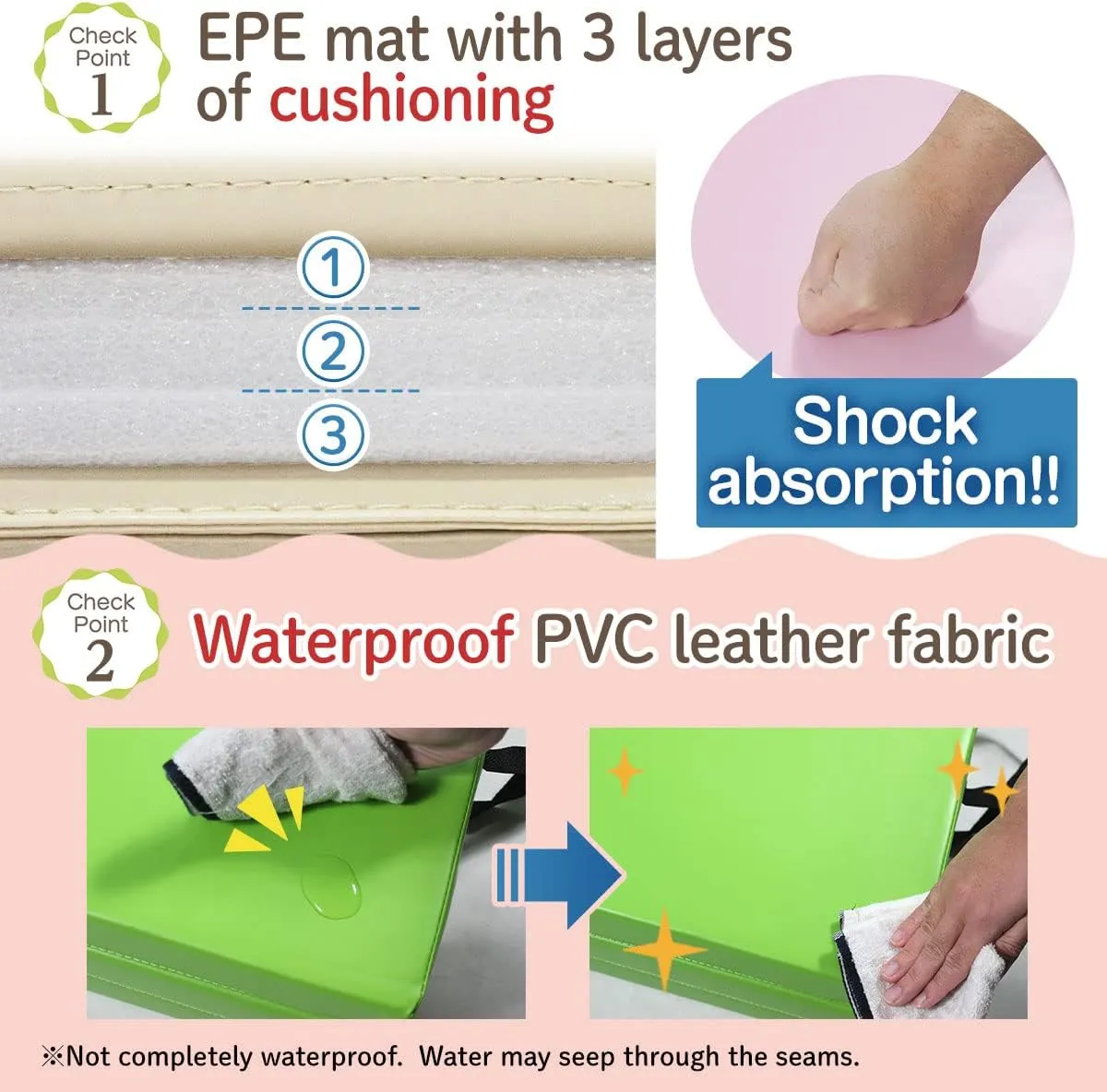 Gymnastics Mat Folding Stretch Mats 75"x31"x1.2" Exercise Muscle Training Children Play Horizontal Bar Mat Yoga Sports Soundproof Home Use