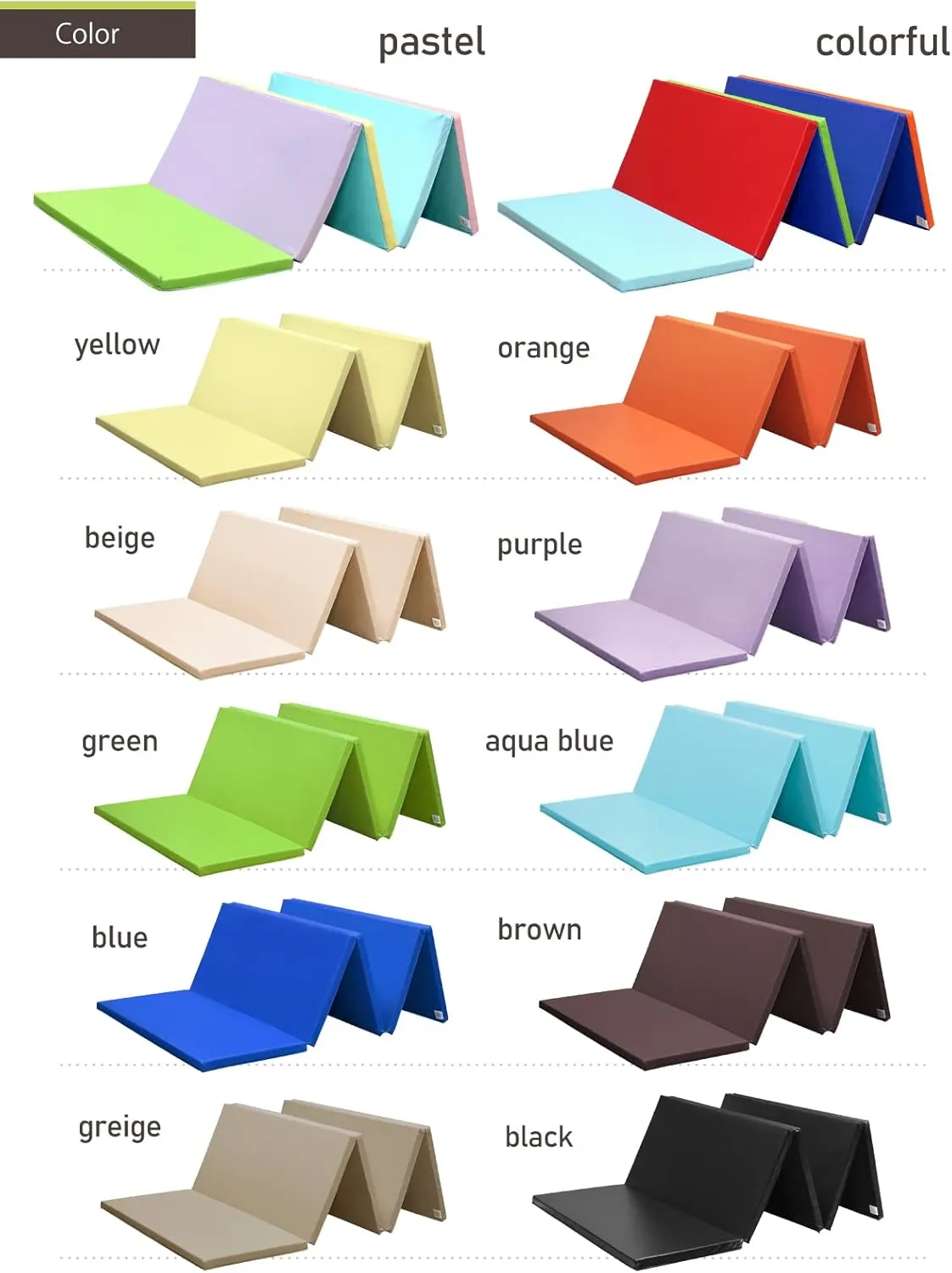 Gymnastics Mat Folding Stretch Mats 75"x31"x1.2" Exercise Muscle Training Children Play Horizontal Bar Mat Yoga Sports Soundproof Home Use