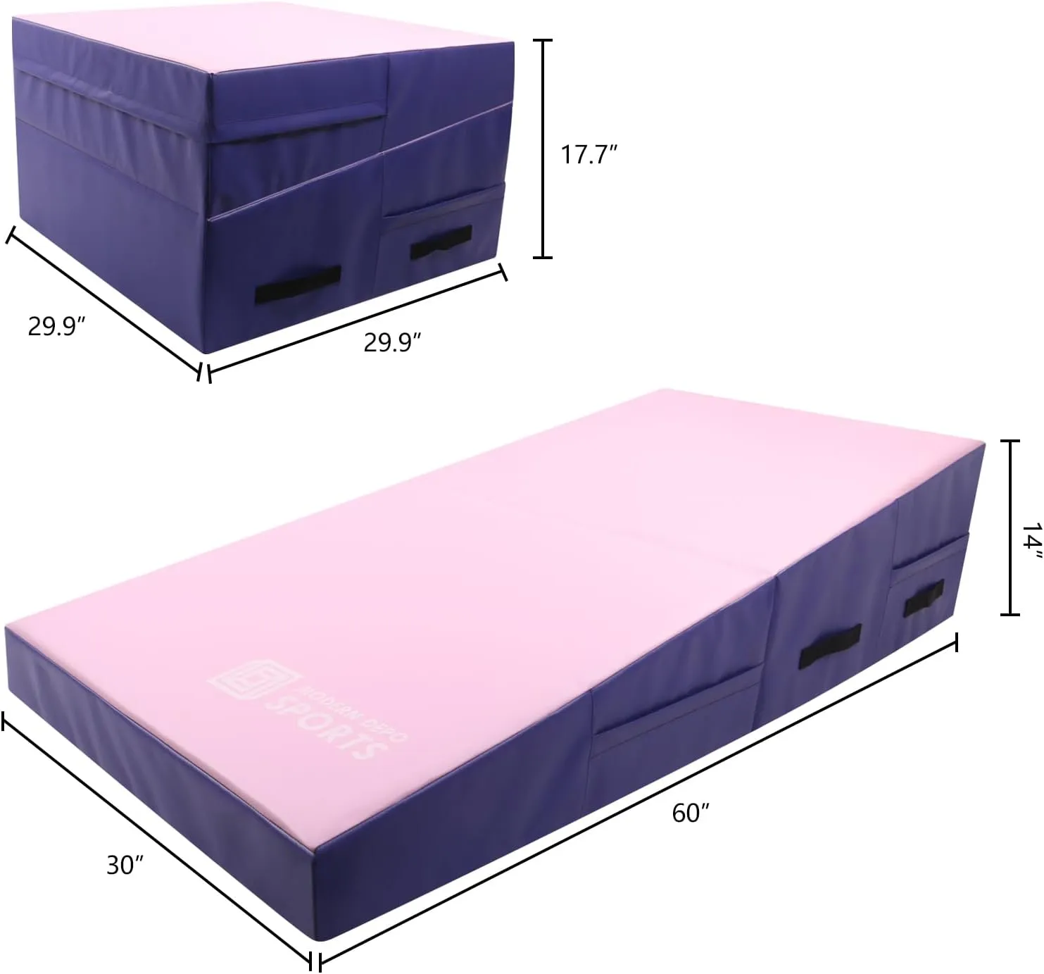 Gymnastics Wedge Mats Folding for Home Use | Incline Mat Cheese Wedge With Waterproof PVC Cover, EPE Foam for Exercise, Tumbling, Yoga, Pilates