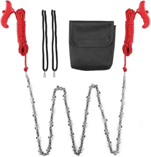 Hand Chain Saw for High Limb Tree Branch with 50 Inch Long Chainsaw 34 Blades on Double Sides and Two 5M Ropes, Easy for Cutting High Branch Upon 7M, Perfect Survivalist Tool & Camping Garden Gear.