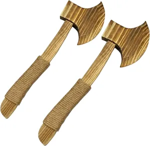 Handcrafted Wooden Toy Axe Set, 2 Pack, for Outdoor Adventure & Role-Playing
