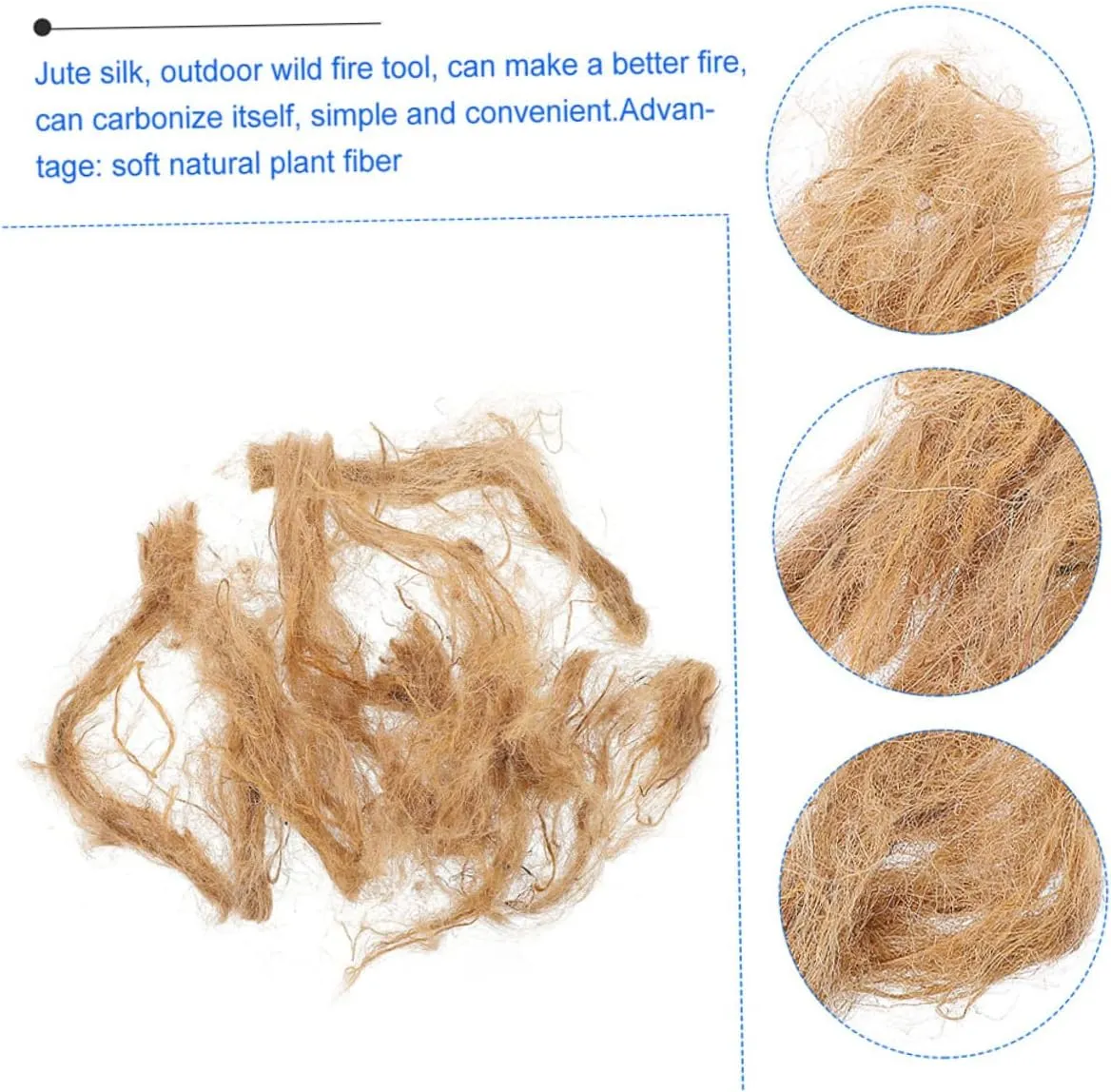 Happyyami 15pcs Jute Flame Convenient Fire Starting Tools for Camping BBQ Outdoor Adventures Easy to Use Natural Combustion for Campfires and Grills