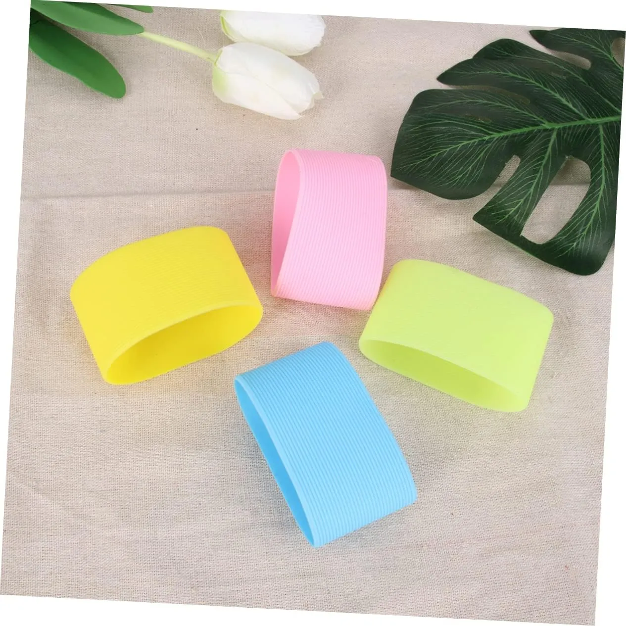 Happyyami 8 Pcs Mason Jar Silicone Sleeve Water Bottle Cover Sports