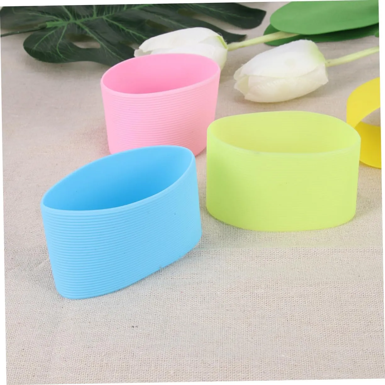 Happyyami 8 Pcs Mason Jar Silicone Sleeve Water Bottle Cover Sports