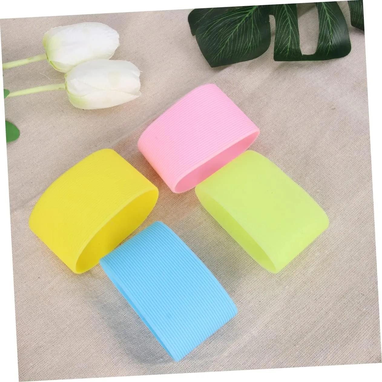 Happyyami 8 Pcs Mason Jar Silicone Sleeve Water Bottle Cover Sports