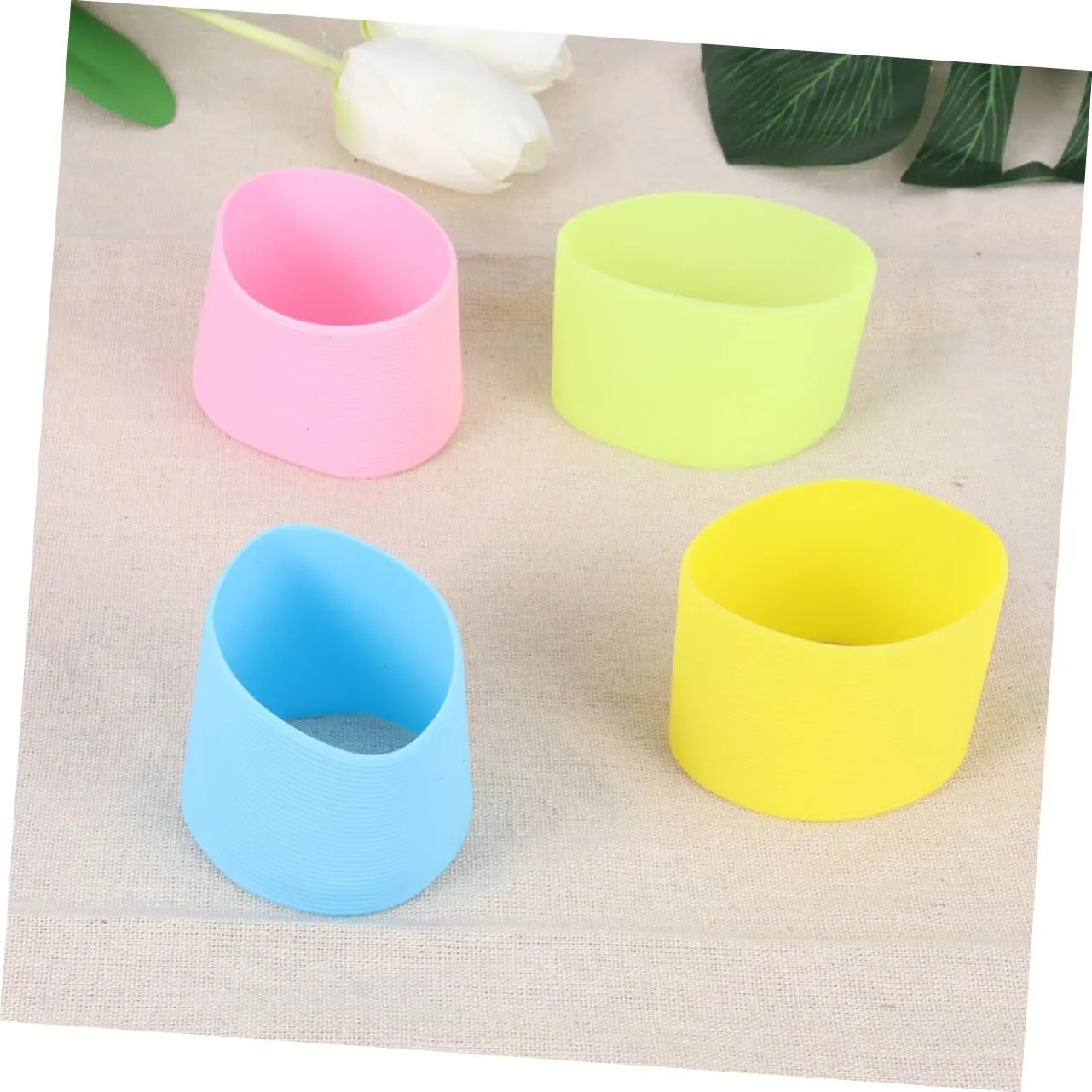Happyyami 8 Pcs Mason Jar Silicone Sleeve Water Bottle Cover Sports