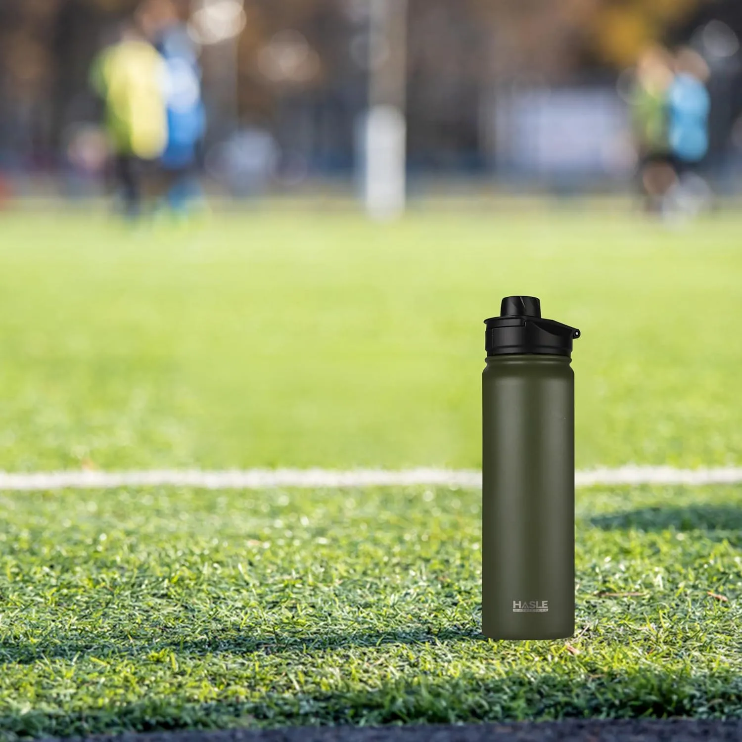 HASLE OUTFITTERS Insulated Water Bottle 22 oz Double Wall Stainless Steel Water Bottle Wide Mouth with Straw Lid & Spout Lid Keeps Cold or Hot(Army Green,1)