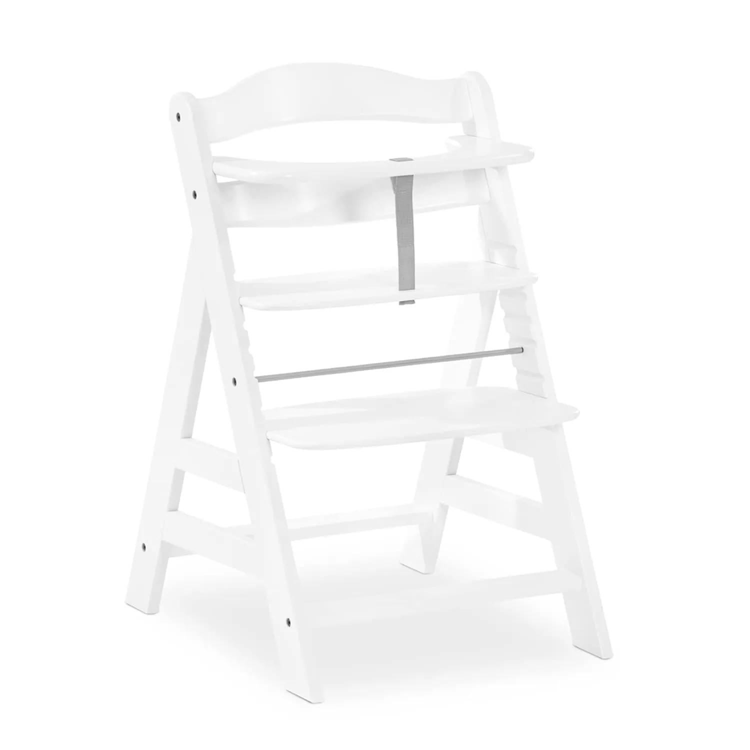 hauck Alpha  Grow Along Solid Beechwood Highchair with Adjustable Seat, White