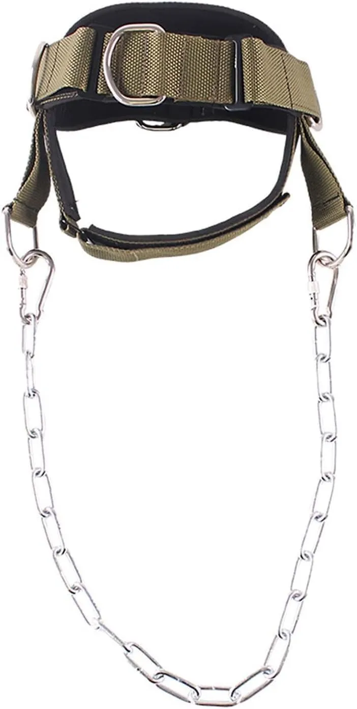 Head Neck Harness Weight Lifting Belt Exerciser Straps with Metal Loop Strength Training Chain Strap Neck Shoulder Trainer