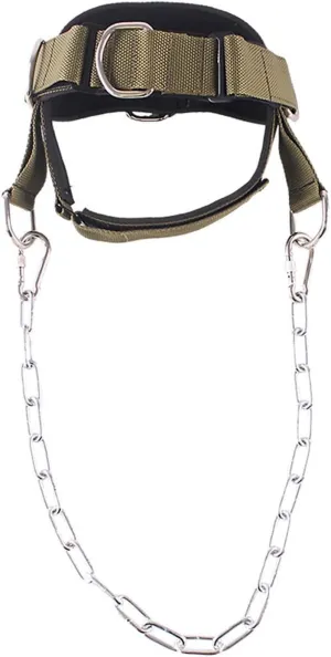 Head Neck Harness Weight Lifting Belt Exerciser Straps with Metal Loop Strength Training Chain Strap Neck Shoulder Trainer