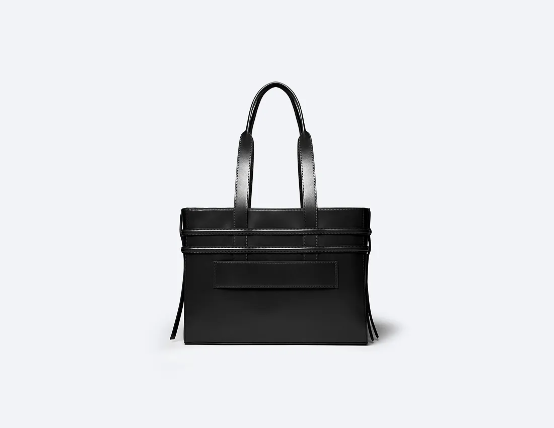 Hedy Vegan Italian Grape Leather Carry All Tote | Onyx