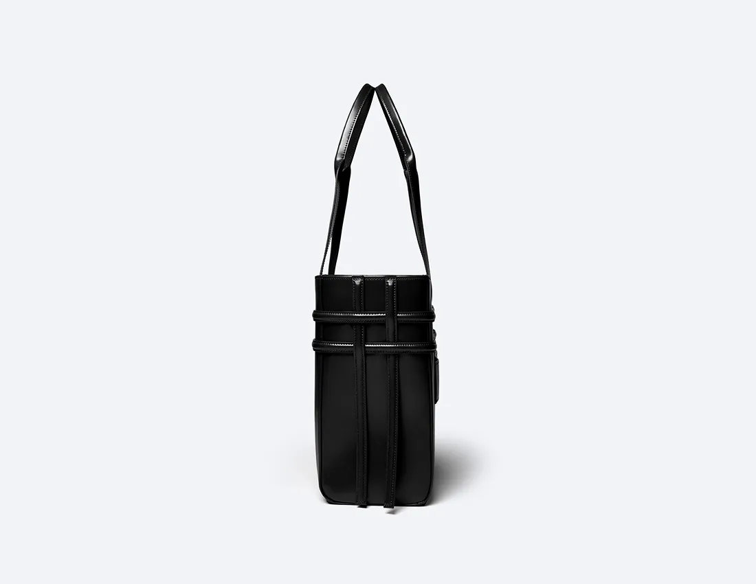 Hedy Vegan Italian Grape Leather Carry All Tote | Onyx
