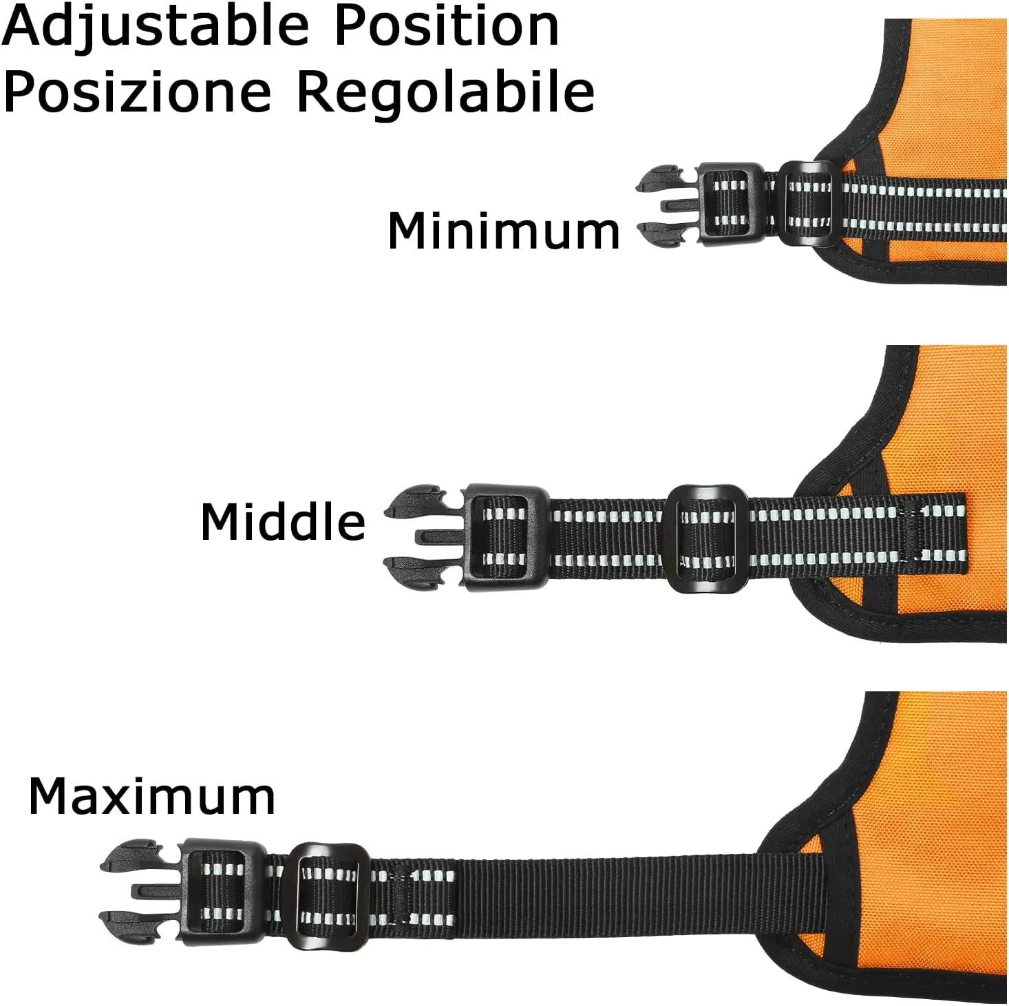 HEELE Dog Harness, No Pull Adjustable Padded Reflective Harness for Small Medium Large Dogs with Handle for Walking Training, Orange, XL