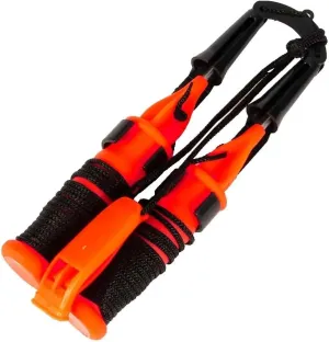 HEPBAK New Winter Ice Fishing Pick Chisel Safety Life Saving Hand Tool with Whistle Lanyard Outdoor Emergency Survival Tools, Orange
