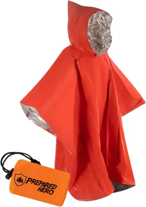 Hero Prepared Survival Tool Poncho for Camping, Heat Insulation