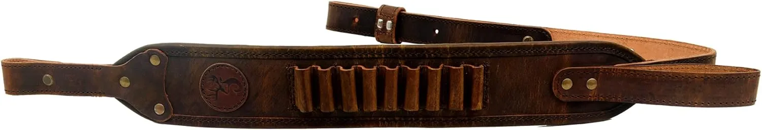 HERTE Leather Rifle Sling Shotgun Padded Strap Hunting Strong Comfortable for 1 inch Gun Swivel