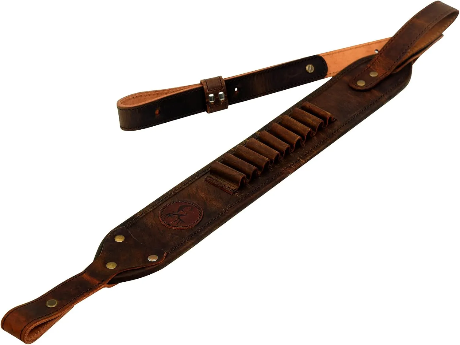 HERTE Leather Rifle Sling Shotgun Padded Strap Hunting Strong Comfortable for 1 inch Gun Swivel