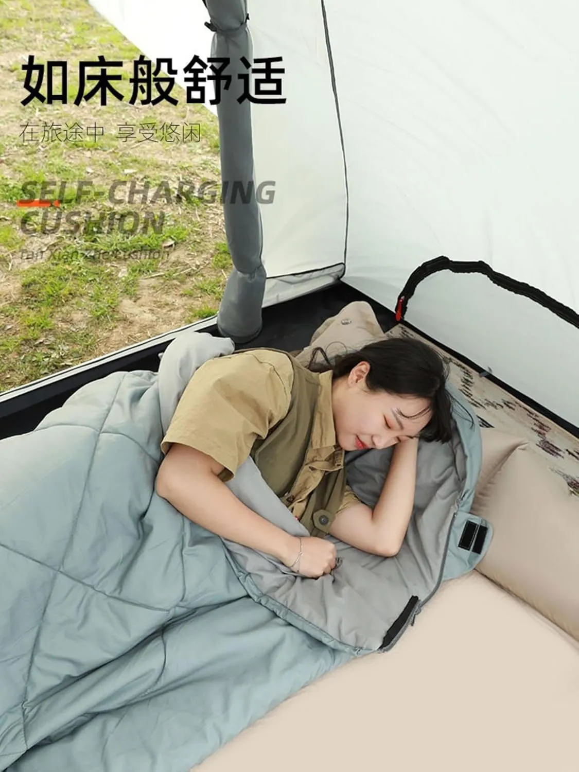 HEXEH Lnflatable Mattress Outdoor Camping Tent Sleeping Mat Automatic Inflatable Mattress Camping Floor Shop Foldable and Portable Floatation Bed