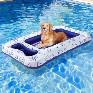 HeySplash Dog Floats for Pool, Inflatable Pool Floats for Small, Medium and Large Dogs, Pet Pool Float Built-in Area for Snacks and Toys, Dog Float for Outdoor Lake Pool Pet Water Park, Travel
