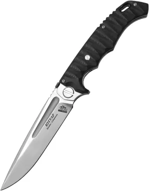 HOKC Cougar | 332-100406 | Pocket Knife, EDC Knife by Official Dealer - Designed by Russian Master Aleksander Biryukov - Liner Lock, G10 Handle, Thumb Stud, Pocket Clip, D2 Stainless Steel, Satin Finished - Ideal for Camping & Hunting