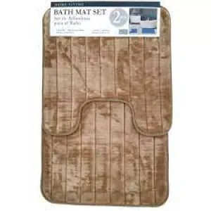 Home Living 2-Piece Foam Bath Mat Set - is comfortable and lends a classic understated touch to your bath coordinates collection. Step out of your tub and into luxury with the 2 Piece Home Living foam bathmat set - 7450014155693
