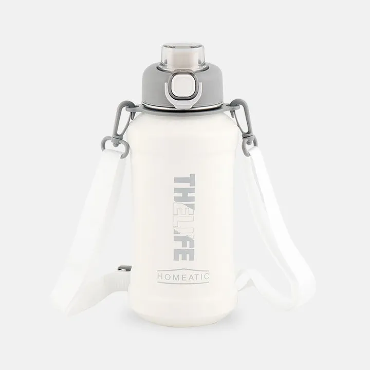 Homeatic Steel Water Bottle with Clip On 1000ml