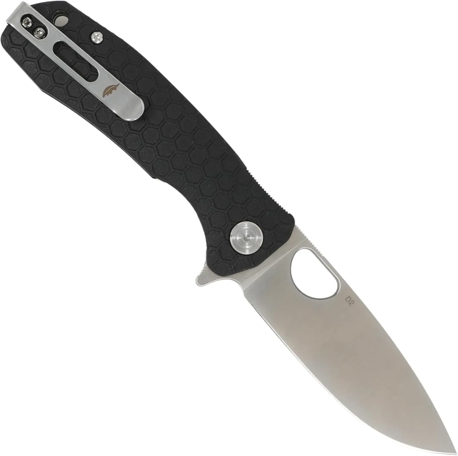 Honey Badger Small Pocket Knife EDC Drop Point Folding Utility Knife 2.8" Steel Blade Reversible Pocket Clip - (2.6oz) Drop Point D2 Small Black HB1026