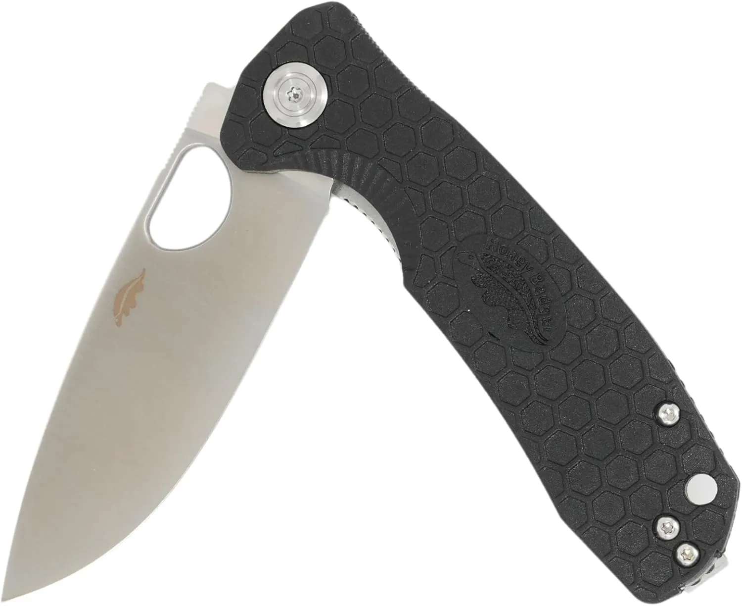 Honey Badger Small Pocket Knife EDC Drop Point Folding Utility Knife 2.8" Steel Blade Reversible Pocket Clip - (2.6oz) Drop Point D2 Small Black HB1026