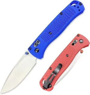 HUAAO Thumb Open Bugout Knife, Axis Lock Knife with Belt Clip, Everyday Carry Thumb Studs Manual Open