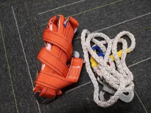 HUAWELL Body Safety Harness for Climbing Cement Pole with Two Safety Rope International Standard (Gray rope)