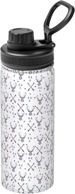 Hunting Arrows Triangles Deer Sports Insulated Water Bottle - Premium 18 oz. Stainless Steel Hydration Bottle for Outdoor Enthusiasts