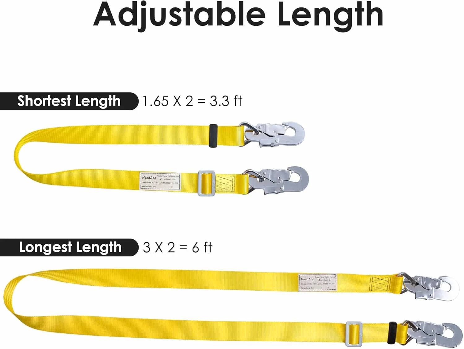 Hunting Safety Belt with Adjustable Lanyard, Tree Climbing Belt Restraint Lanyard