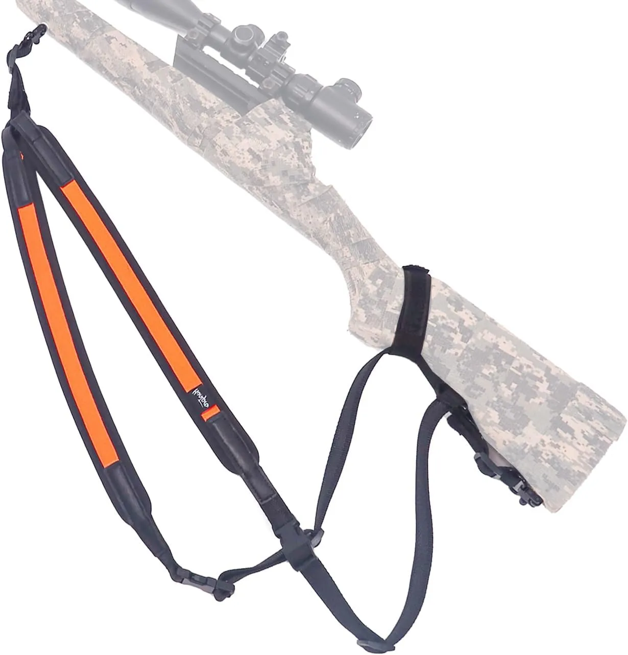 HUNTPAL Backpack Style Hands-Free Gun Sling for Rifle Shotgun Crossbow, Neoprene Padded Hunting Sling Double Shoulder Strap with Swivels, Universal Backpack Strap for Outdoors