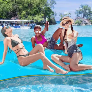 Hutean 9'/11'5"/18' Lily Pad Floating Mat for Lake, Foam Floating Water Pad, Tear-Resistant XPE Foam, Pads Recreation Pool, Beach, Ocean, Lake Mats for Floating