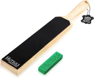 Hutsuls Double Sided Leather Strop Paddle Kit - Get Razor-Sharp Edges, Ergonomic Handle, Quality Honing Leather, and Step-by-Step Guide