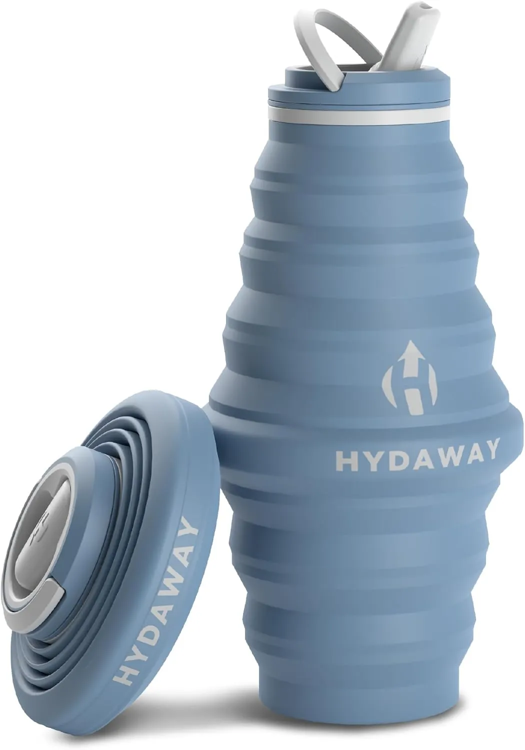 HYDAWAY Collapsible Water Bottle - 25oz I Reusable Water Bottle with Flip Top Lid for Travel, Hiking, Backpacking I Portable & Leakproof, Food-Grade Silicone, BPA Free, Collapses to 1.5”