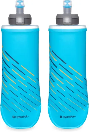 HydraPak SoftFlask Speed 500ml 2-Pack - Compressible Soft Flask Water Bottle, Perfect Fit for Hydration Vests and Running Packs with Easy Open Cap (500ml/17oz)